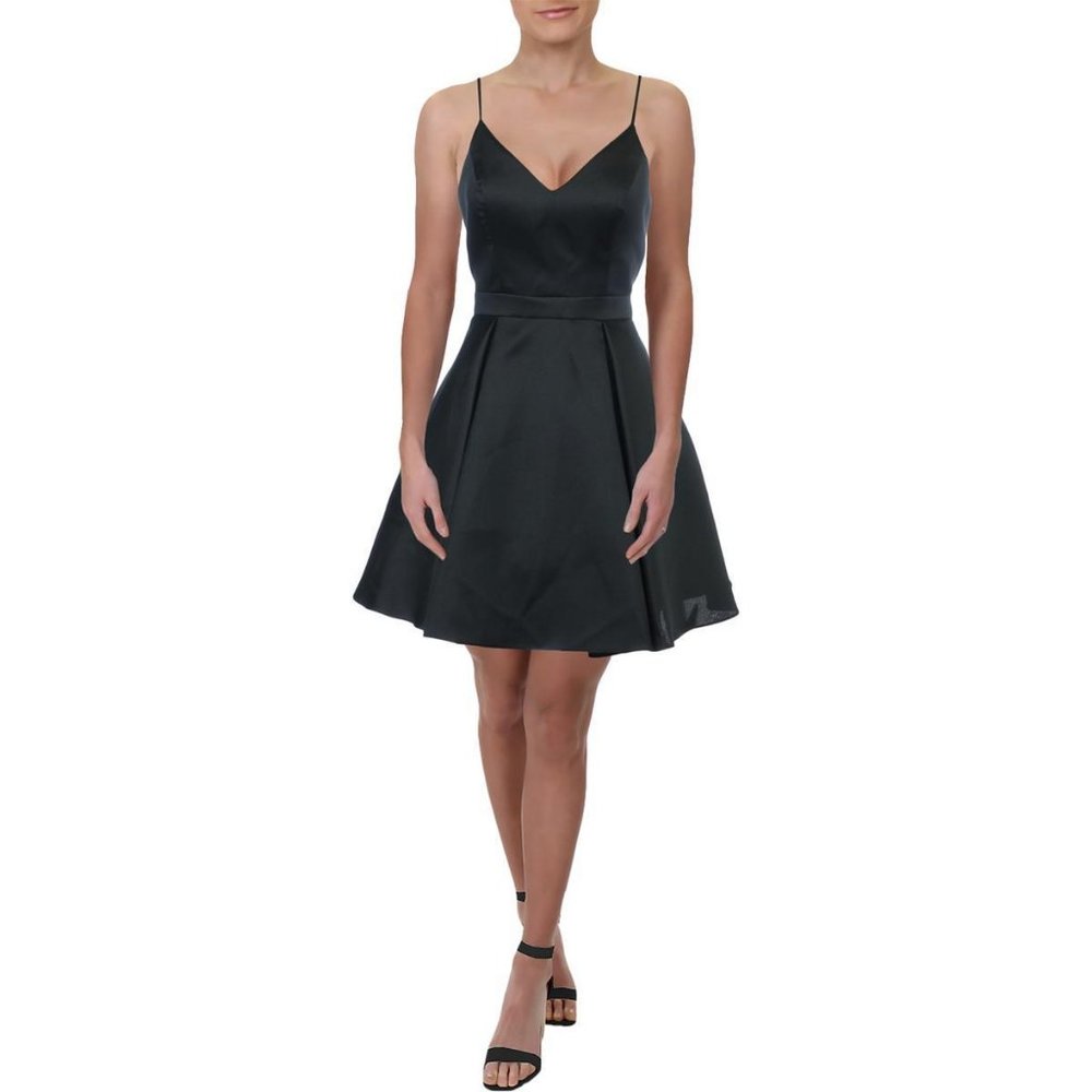 NWT Aqua mini bow-back party black dress size 10